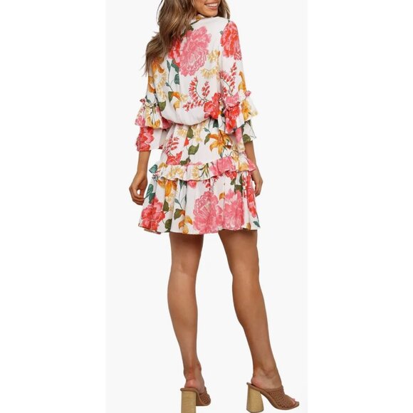 Petal & Pup New Dress Size Medium Peta Floral Print Tiered w/ Tie Rayon NWT - Picture 16 of 16
